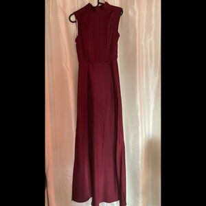 Lulus Classic Elegance Wine Satin Maxi Dress